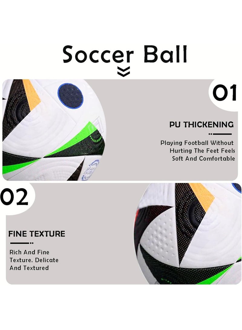 إي وورلد كرة قدم بريميوم 2024، كرة احترافية للكبار والأطفال، بتصميم ملحوم حراريًا مستوحى من يورو 2024، متوفرة بحجم 5 - Image 3